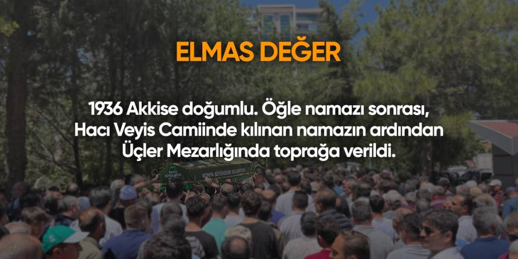 Konya'da bugün vefat edenler | 6 Ağustos 2024 14